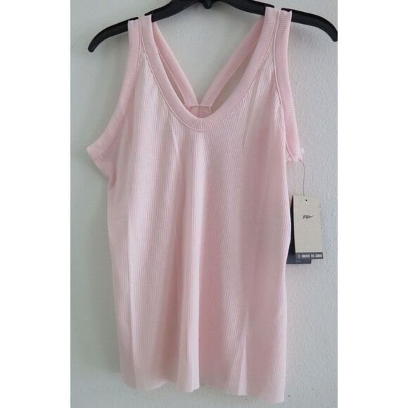 Nike Yoga DD5545 864 Women's Sz M Pale Coral Dri-FIT Ribbed Tank Top - Picture 1 of 8